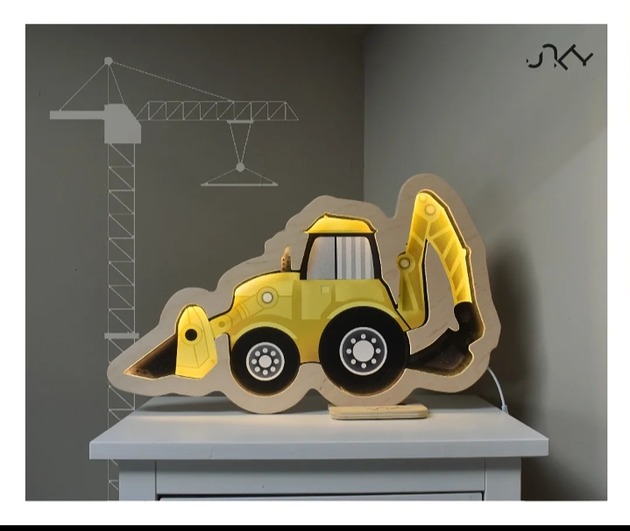 lampy do pokoju dziecka Lampka nocna Unky - KOPARKA