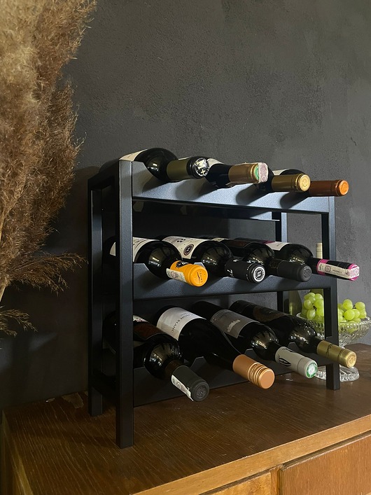 organizery Metalowy stojak na wino Ribera 12