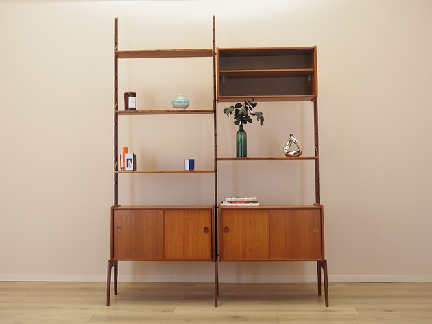 półki Regał systemowy tekowy, norweski design, lata 60, J Texmon & E Blindheim
