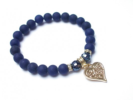 Navy blue heart - mat /18.01.15/ KiKa pracownia