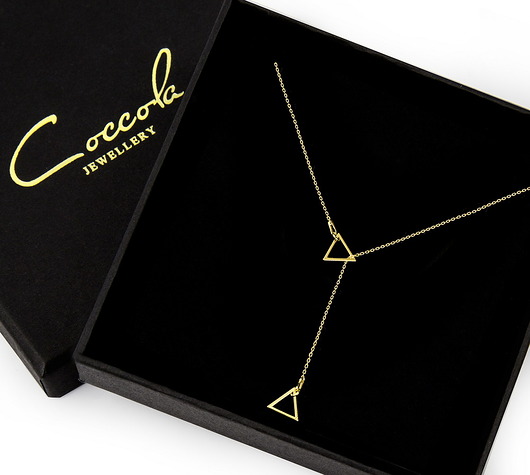 Naszyjnik z trójkątami- srebro 925 pozłacane Coccola JEWELLERY