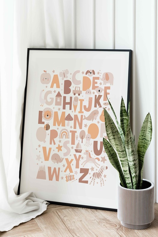 obrazy i plakaty do pokoju dziecięcego Plakat Alfabet Boho P2