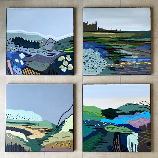 obrazy Obrazy na płótnie 4x 70x70cm