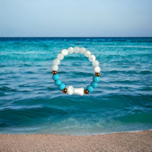 pierścionki elastyczne Pierścionek :: GRZYBEK :: magnezyt, muszla, hematyt