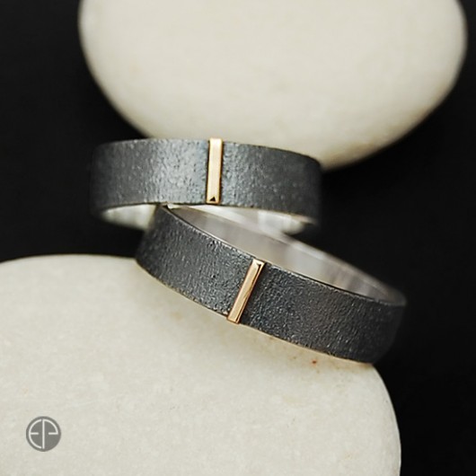 Obrączki ślubne - Srebro i Złoto, Piaskowane MAREMI Jewelry