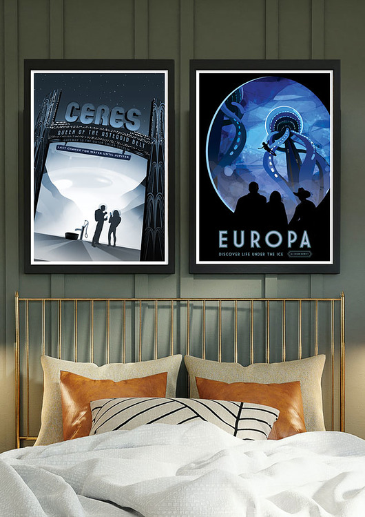 plakaty Ceres i Europa - zestaw 2 plakatów NASA fine art