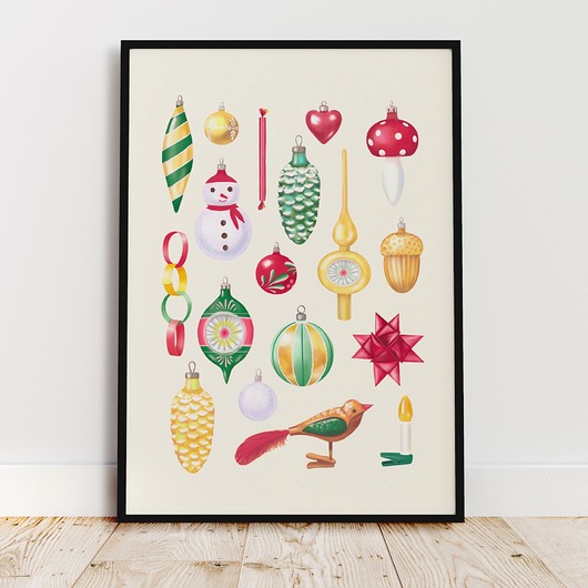 plakaty Plakat "Bombki PRL" jasne tło