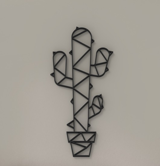 Ozdoby na ścianę Kaktus geometryczny - nowoczesna Boho dekoracja 3d na ścianę