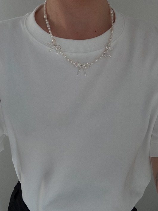 srebrne naszyjniki Naszyjnik Kokardka srebro