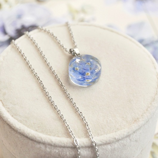 srebrne naszyjniki Naszyjnik z kwiatami niezapominajki