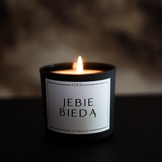 świeczniki i świece Świeca sojowa zapachowa Jebie Biedą