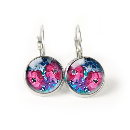 kolczyki szklane Bouquet kolczyki wiszące