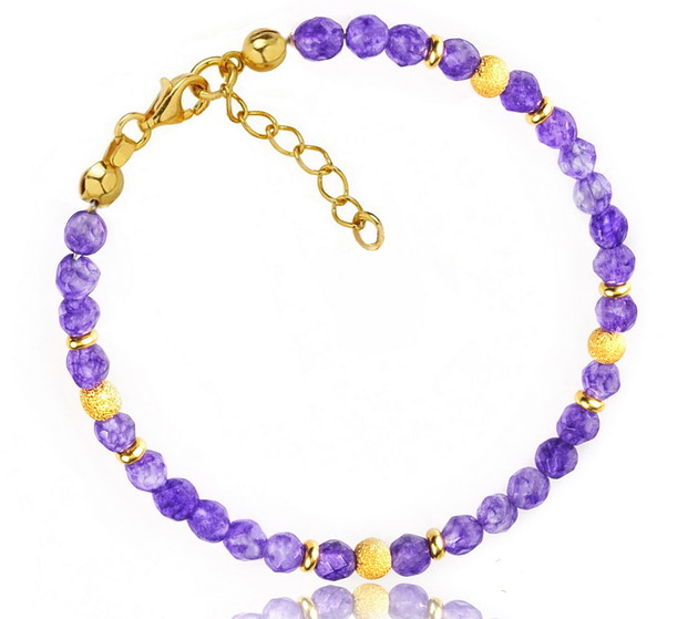 Bransoletka z ametystów i srebra 925 pozłacanego Coccola JEWELLERY