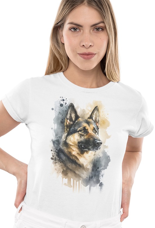 t-shirt damskie Koszulka pies owczarek niemiecki rasy psów prezent