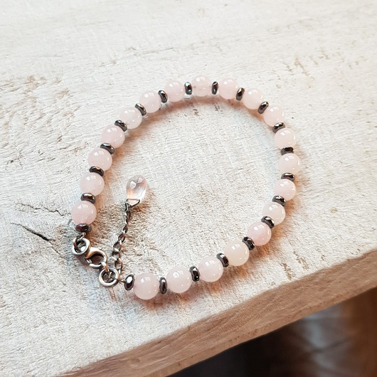 bransoletki z kamieni naturalnych Bransoletka z kwarcem różowym bs8