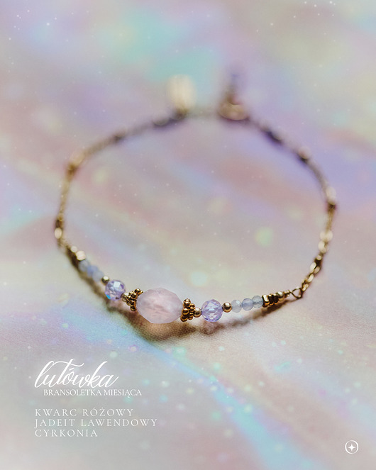 bransoletki z kamieni naturalnych Lutówka, bransoletka z kwarcem różowym
