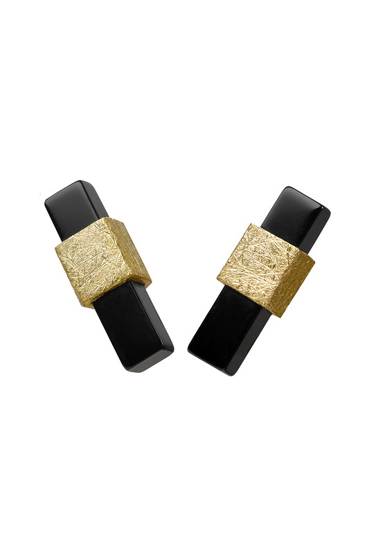 kolczyki/GOLD/ONYX Daria Siwiak Jewellery