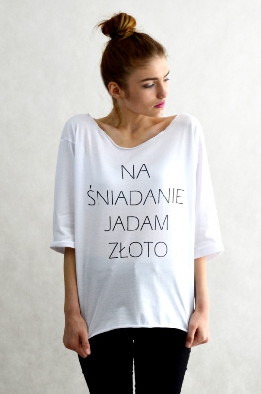 ZŁOTO- oversize 3/4 biała GAU great as You