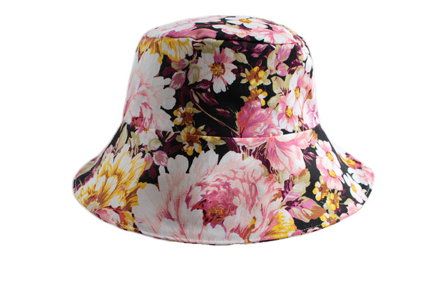 kapelusze damskie Bucket hat kapelusz kubełkowy czapka rybacka kwiaty składany kapelusz