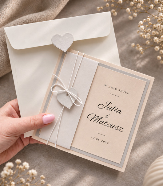 kartki scrapbooking Kartka ślubna z kieszonką na pieniądze i sercem AMORE