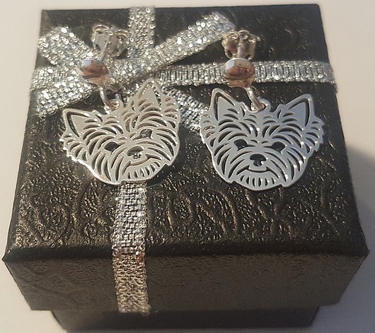 kolczyki srebrne Śliczne kolczyki srebrne york piesek