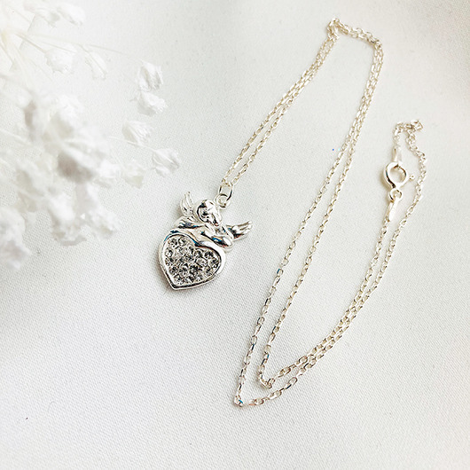 komunia - pozostałe Naszyjnik z aniołkiem, aniołek prezent komunia