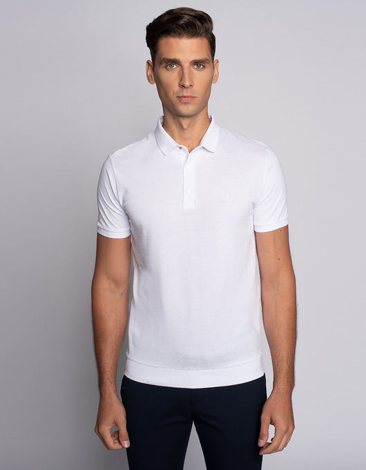 t-shirty męskie Koszulka męska polo pianetta biała
