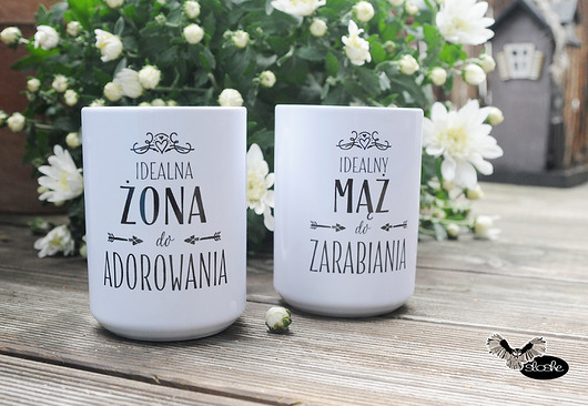 Kubek żonki i kubek mężusia, zestaw 450ml Sowia Aleja