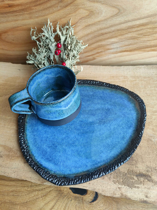 patery i talerze Ceramiczna talerz  "błękitne oko1"
