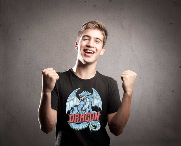 t-shirty męskie Koszulka organiczna z nadrukiem Dragon