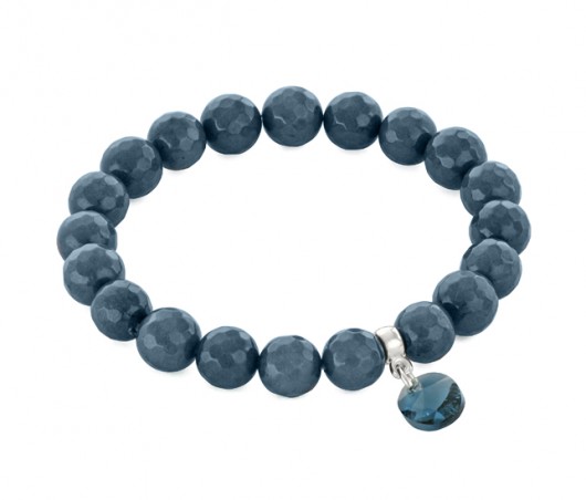 Navy blue jade with kryształ Swarovski pendant. Lavoga