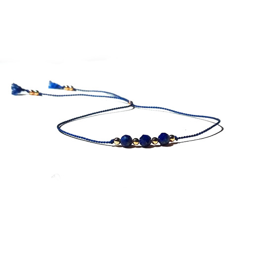 Lapis Lazuli - bransoletka na jedwabnej nitce The Green Goose Studio