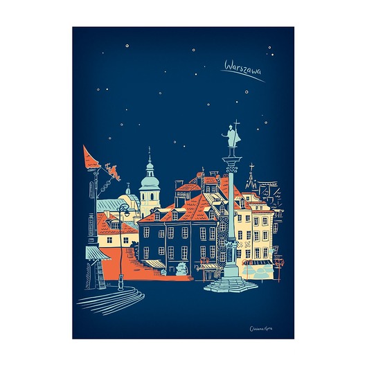 Plakat A4 Warszawa Plac Zamkowy Gliniana Kura