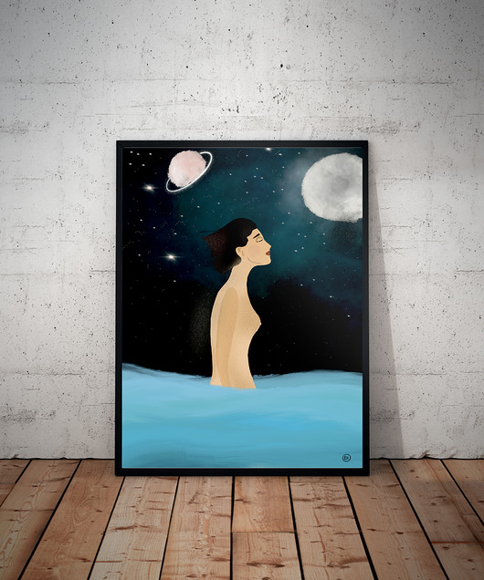 Plakat nocna kąpiel kordecka art
