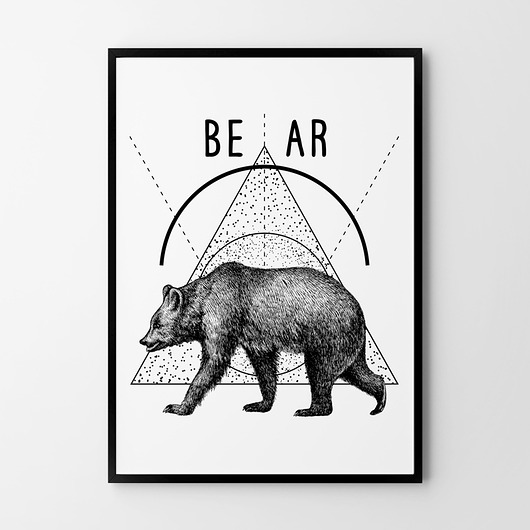 plakaty Plakat Geometryczny miś
