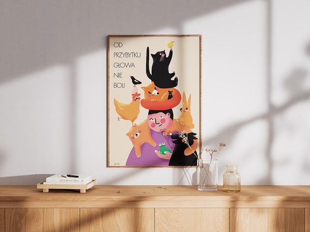 plakaty Plakat "Od przybytku głowa nie boli"