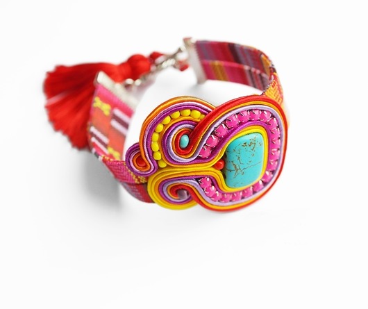 Etniczna bransoletka soutache Mró Soutache
