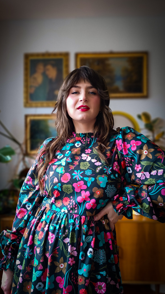 sukienki midi damskie Sukienka Zimowa Łąka