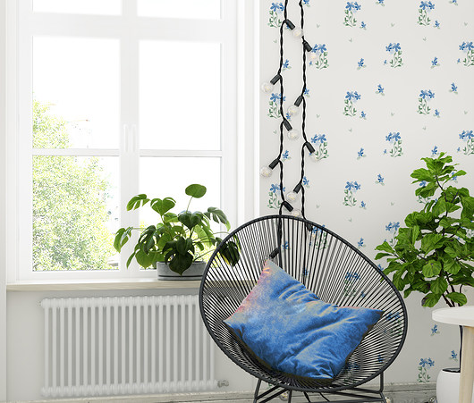 Tapeta dziecieca Blue Flowers Humpty Dumpty Room Decoration
