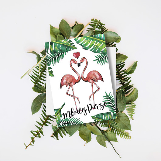 Kartka Ślubna "Tropical Love" Joanna Klupś