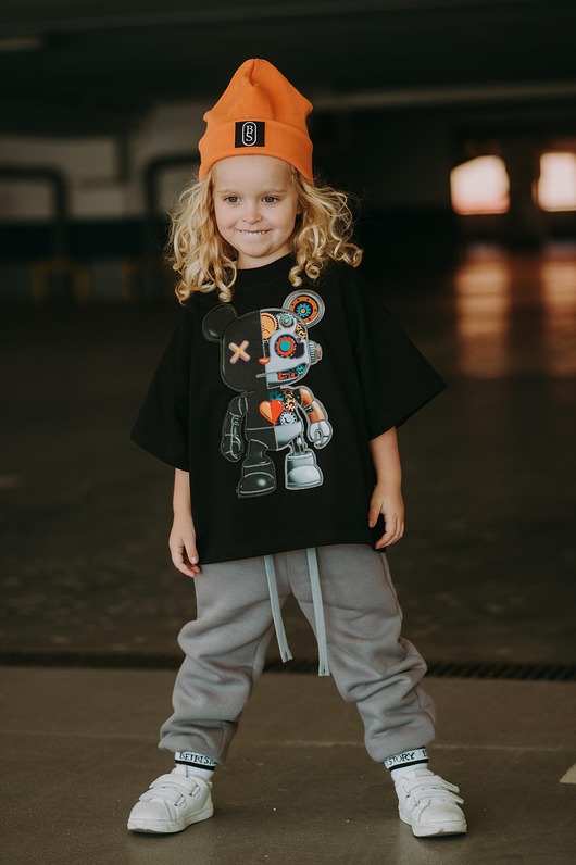t-shirty dla chłopców T-shirt oversize Robot Teddy