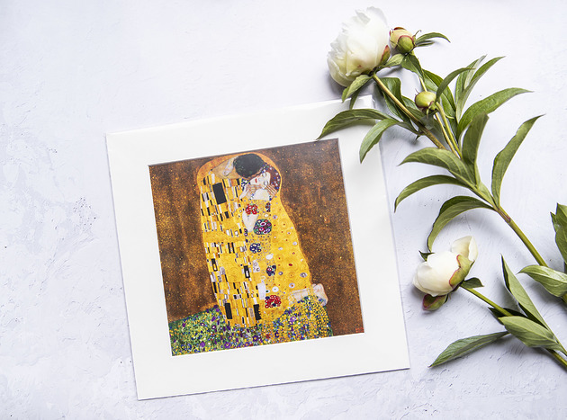 grafiki i ilustracje Gustav Klimt - Pocałunek / mini passe-partout