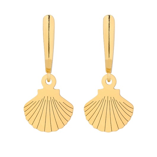 kolczyki pozłacane Złote kolczyki z muszelkami