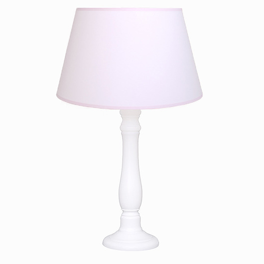 Lampa nocna pudrowy róż z różową lamówką Roomee Decor