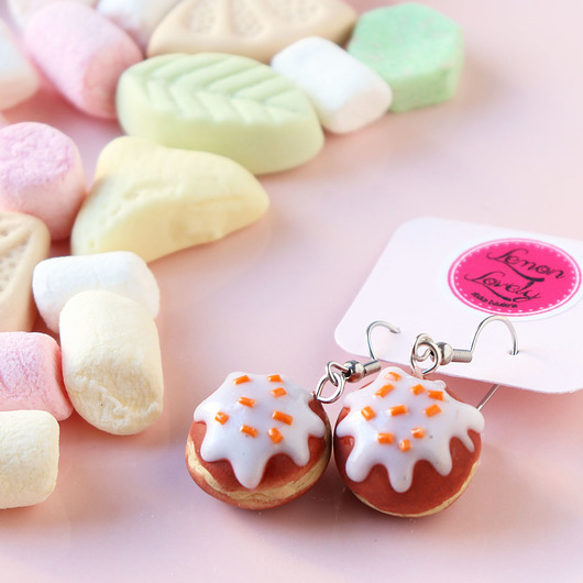 Kolczyki na karnawał tłusty czwartek pączki Lemon Lovely