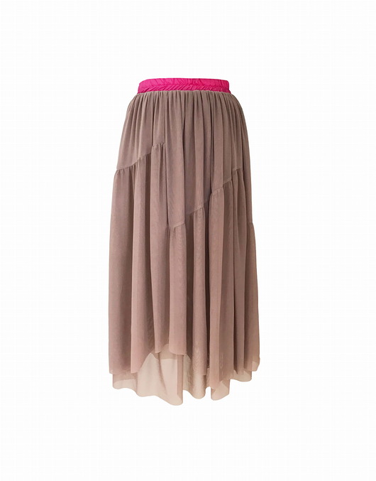 spódnice maxi Spódnica asymetryczna TESSI CAPPUCCINO PINK