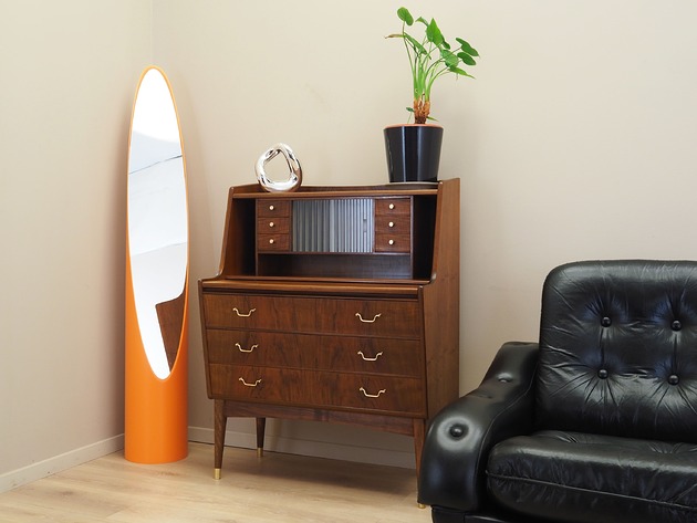 biurka Sekretarzyk orzechowy, duński design, lata 70, produkcja: Dania