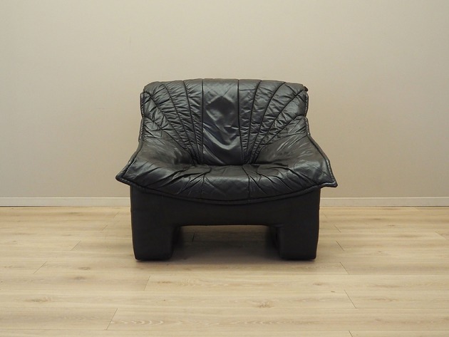 fotele Fotel skórzany, włoski design, lata 60, produkcja: Włochy
