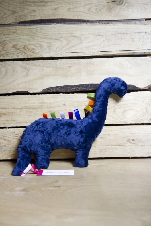 Dinozaur - granatowe żyrafki Minky and Cotton