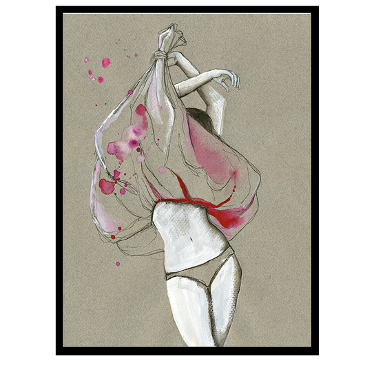 Sukienka Akt, 21x30 cm, A 4 JUST ILUST Justyna Małczak